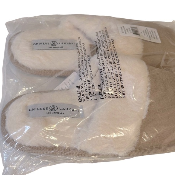 Chinese Laundry‎ Faux Fur Slippers Tan/Cream M/L - Picture 4 of 9